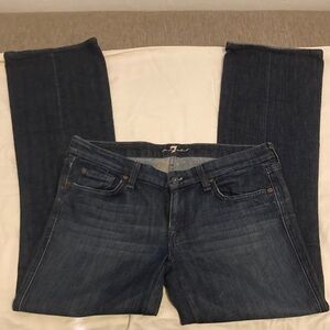 7 For All Mankind Dark Blue Straight Leg Jeans